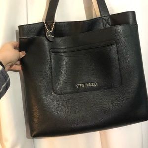 Steve Madden large black tote bag
